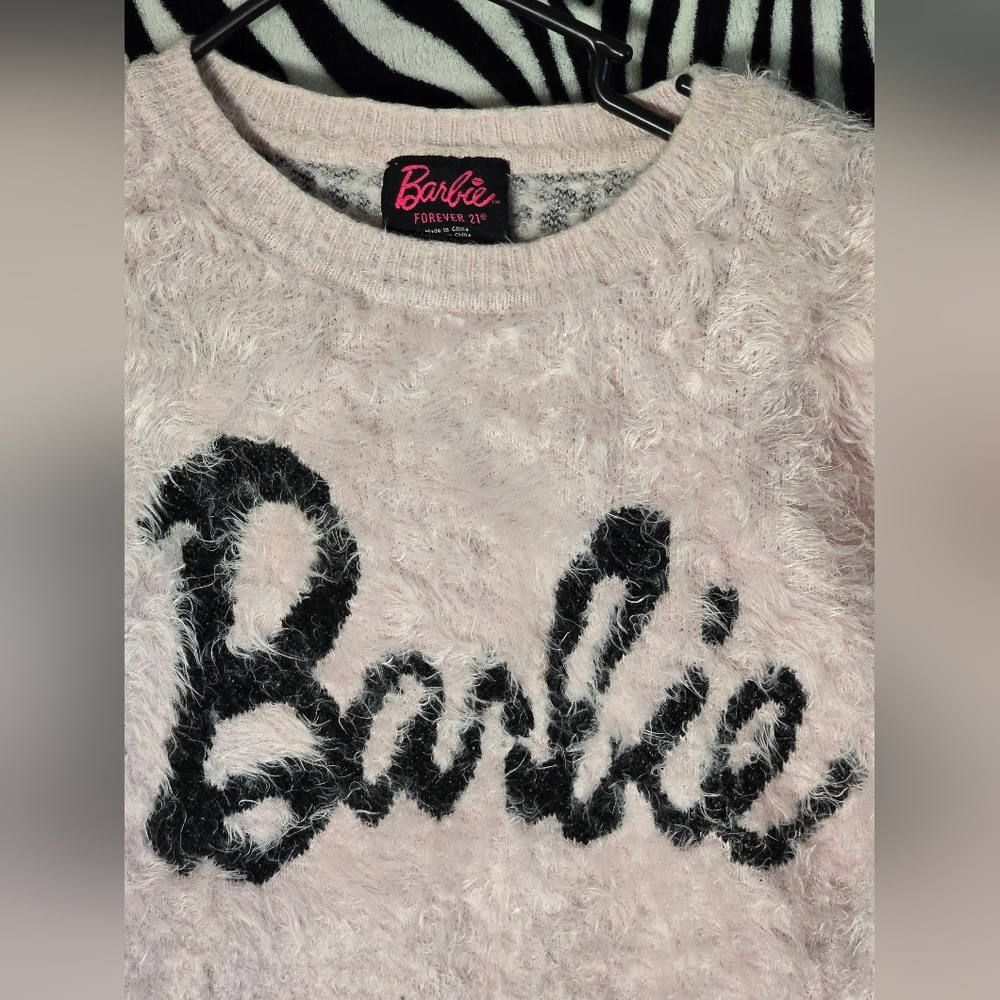 Barbie x Forever 21 Mohair Fluffy Sweater in Pink (Size Small)